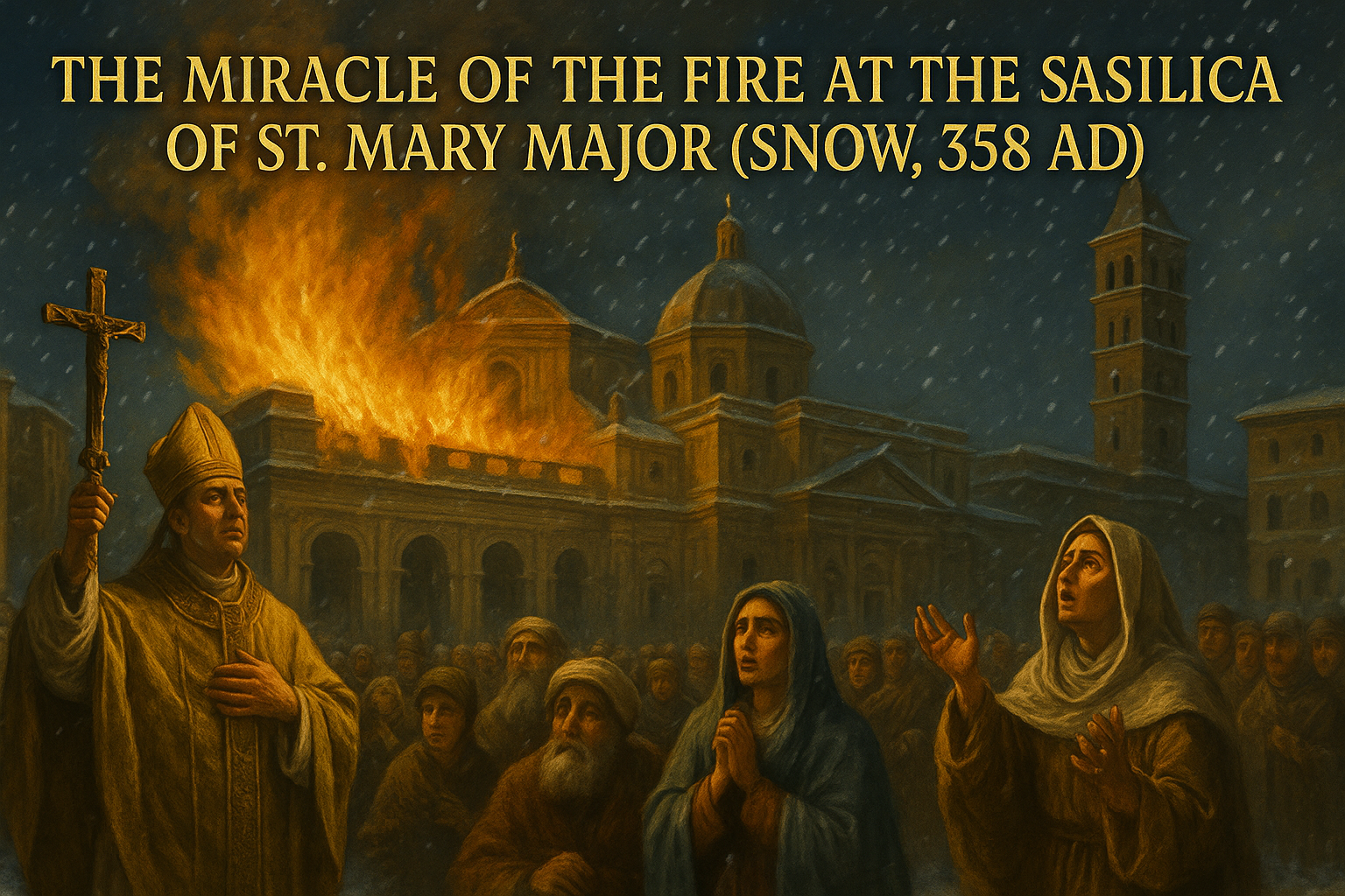 The Miracle of the Fire at the Basilica of St. Mary Major (Snow Miracle of Rome, 358 AD)